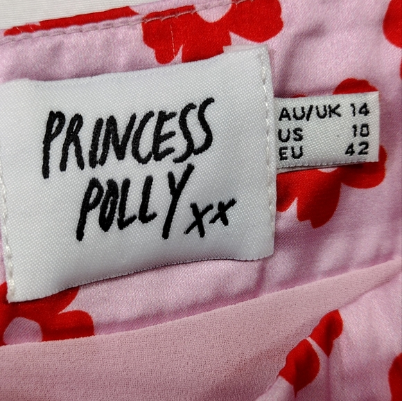Princess Polly Polly Olton Floral Mini Skirt Women's 10 Pink Red Barbiecore 90s - Picture 11 of 12